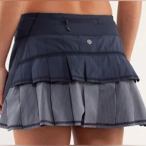 🌼 Lululemon Pace Setter Skirt Inkwell Wagon Stripe Navy Blue Size  6 Regular 13”